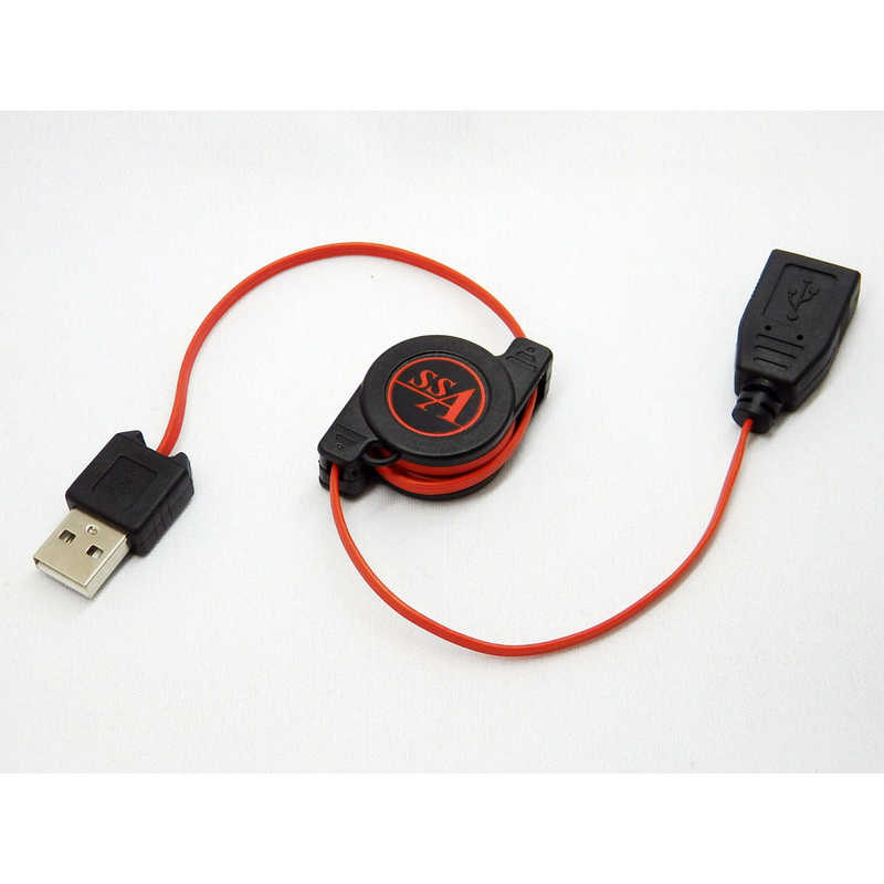 SSAサービス SSAサービス USBケーブル USB巻き取り式延長ケーブル 75cm USB A(オス) / USB A(メス) レッド ［TypeA延長ケーブル］ SU2AAR75R SU2AAR75R