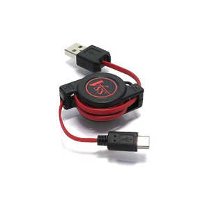 SSAサービス microUSB巻取り式充電/転送ケーブル 75cm [microUSB(オス)/USB A(オス)] レッド SU2-MCR75NR