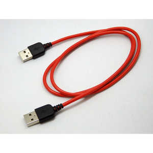 SSAサービス USBケーブル 80cm USB A(オス) / USB A(オス) レッド ［TypeAオス］ SU2AM80R