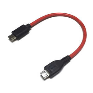 SSAサービス microUSBホストケーブル 10cm [microUSB(オス)/USB A(オス)] レッド SU2MCH10MR