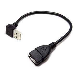 SSAサービス USB延長ケーブル 20cm L型下向き [USB A(オス)/USB A(メス)] ブラック SU2-AA20BDL