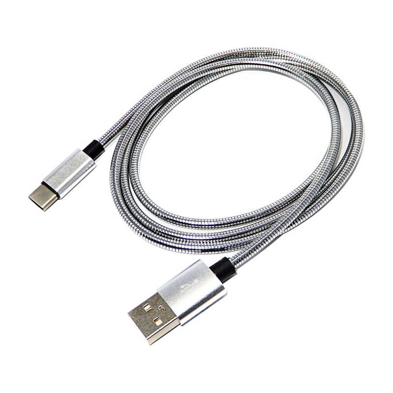 SSAサービス SSAサービス USB-Cケーブル 1m 高耐久スチールプロテクタ仕様 USB2.0 [Type-C(オス)/USB A(オス)] シルバー SU2-TC100SJ SU2-TC100SJ