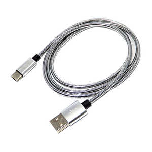 SSAサービス USB-Cケーブル 1m 高耐久スチールプロテクタ仕様 USB2.0 [Type-C(オス)/USB A(オス)] シルバー SU2-TC100SJ