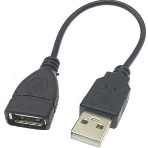 SSAサービス USB延長ケーブル 20cm USB A(メス)-USB A(オス) ［USB2.0］ ［Type-A延長ケーブル］ ブラック SU2-AA20BS