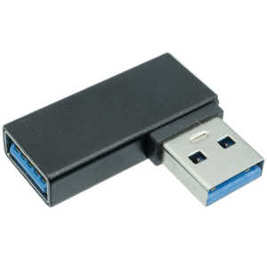 SSAサービス USB L型左向変換コネクタ USB3.0(メス) ？ USB3.0(オス) ［Type-Aオス］ ブラック SUAF-UAML3
