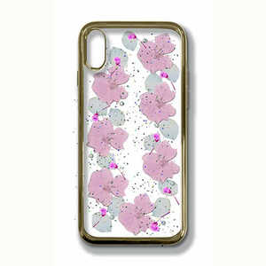 サムライワークス iPhone XS 5.8インチ用 ハードケースpale pink flowers PFIXS062(ホワイ