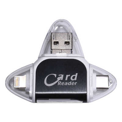 GLIDER SDカードリーダー 4 in 1 MicroSDカード Type-C/USB 3.0