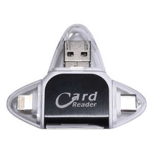 GLIDER SD�J�[�h���[�_�[ 4 in 1 MicroSD�J�[�h Type-C/USB 3.0 MicroUSB Lightning GLD1964MJ42A