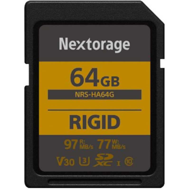 NEXTORAGE NEXTORAGE SDXCカード 堅牢設計・防塵防水(IP68) RIGID仕様【UHS-I Class10 U3 V30】 (64GB /Class10) NRS-HA64G/N NRS-HA64G/N