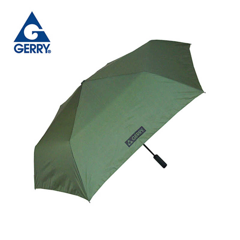 GERRY GERRY GERRY 自動開閉折傘ロゴワンポイント65cmカーキ SB202257 SB202257
