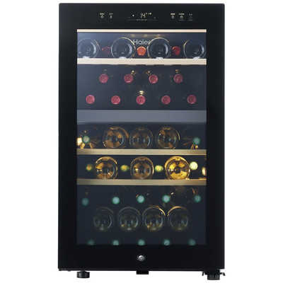 ハイアール ワインセラー 108L 木製ラック ブラック [41本 /右開き] JQ