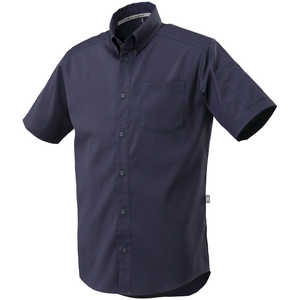 ミズノ 布帛ワークシャツ(半袖/制電素材)［ユニセックス］ 2XL 14：ネイビー F2JC158014