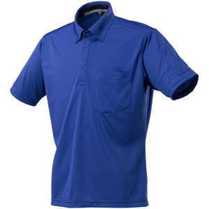ミズノ ナビドライワークボタンダウンポロシャツ(半袖)［ユニセックス］ 25：ブルー F2JA218425