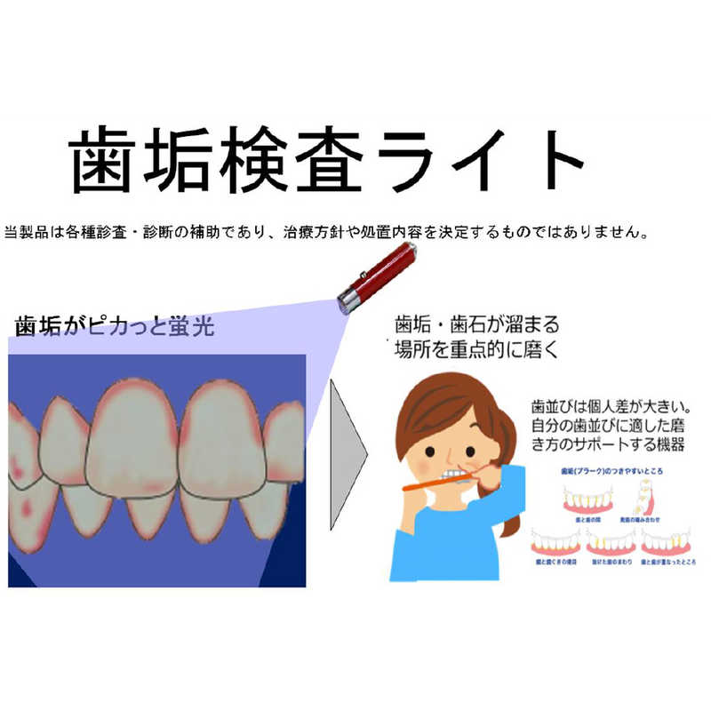 歯っぴー 歯っぴー 歯垢検査ライト Dental Light 歯っぴｰ　赤 HA002 HA002