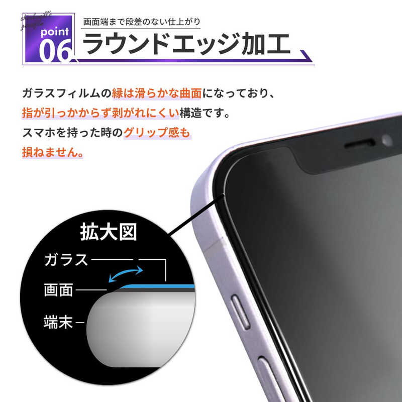 SHIZUKAWILL SHIZUKAWILL iPhone 12 Pro Max ガラスイルム 覗き見防止 黒縁 ブラック ガイド付 APIP12PMNOGLBK APIP12PMNOGLBK