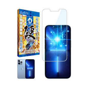 SHIZUKAWILL iPhone13 / 13 Pro フィルム ガラスフィルム 10Hドラゴントレイル 目に優しい ブルーライトカット APIP13PDTGLBC
