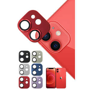 SHIZUKAWILL iPhone12 カメラレンズ 保護ガラスフィルム レッド APIP12RFREGL