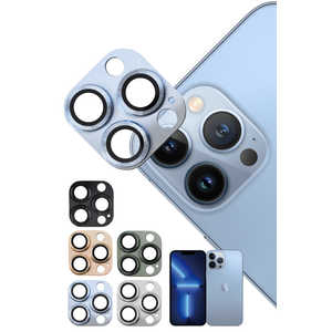 SHIZUKAWILL iPhone13 Pro / 13 Pro Max カメラレンズ 保護ガラスフィルム APIP13PRFBLGL