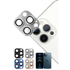 SHIZUKAWILL iPhone12 Pro Max カメラレンズ 保護ガラスフィルム シルバー APIP12PMRFSIGL