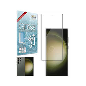 SHIZUKAWILL Galaxy S23 Ultra フルカバー ガラスフィルム 黒フレーム SAGAS23UGLBK