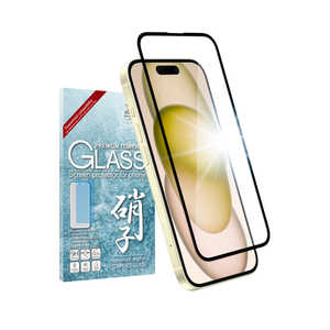 shizukawill iPhone15 Plus �t���J�o�[ �K���X�t�B���� �u���b�N APIP15MGLBK