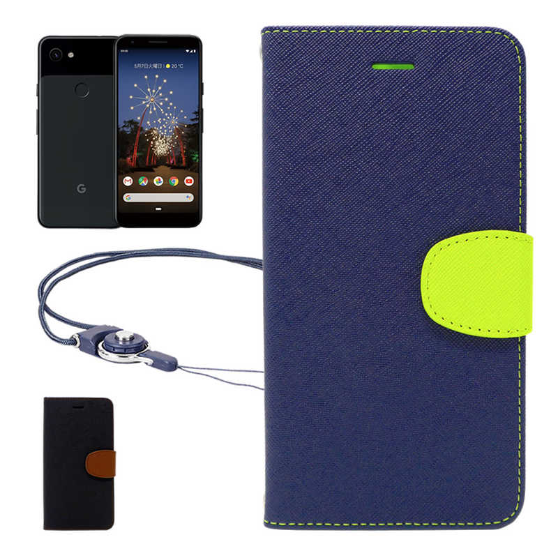 SHIZUKAWILL SHIZUKAWILL Google Pixel3a 2WAYストラップ付 手帳型 GOPI3ABL GOPI3ABL