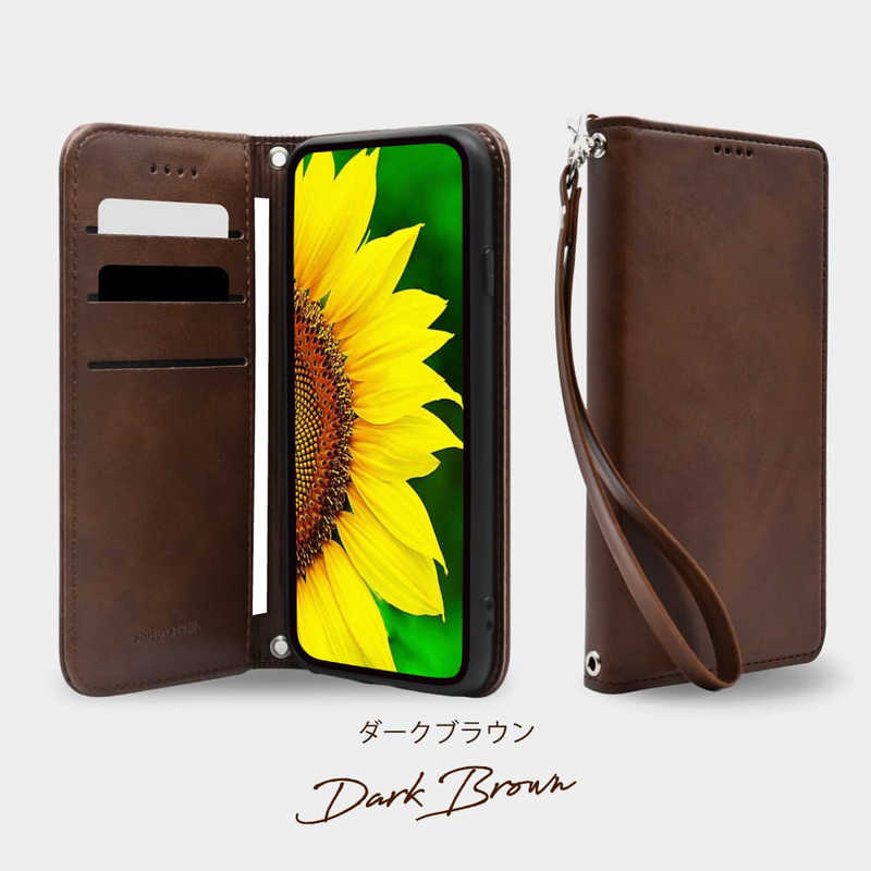 SHIZUKAWILL SHIZUKAWILL iPhone XR 手帳型 ケース カバー 本革調 レザーケース ダークブラウン APIPXRDBR APIPXRDBR