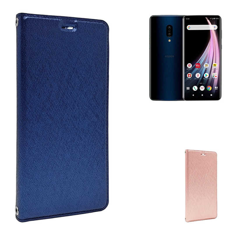 SHIZUKAWILL SHIZUKAWILL AQUOS zero2 SH-01M SHV47 手帳型 スリム手帳 SHAQZ2SLDEBL SHAQZ2SLDEBL