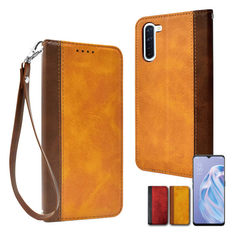 SHIZUKAWILL SHIZUKAWILL OPPO Reno3 A 手帳型 本革調 レザーケース Shizukawill YE×BR OPR3ABIBDB OPR3ABIBDB