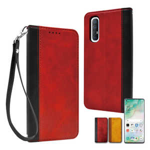 shizukawill OPPO Reno3 5G 手帳型 本革調 レザーケース Shizukawill RD×BK OPR3BIRB