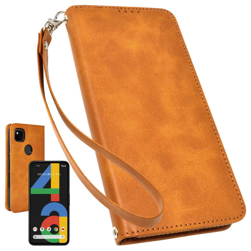 SHIZUKAWILL SHIZUKAWILL Google Pixel4a 手帳型 本革調 レザーケース Shizukawill ライトブラウン GOPI4ALBR GOPI4ALBR