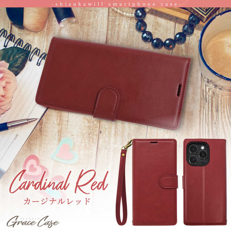 SHIZUKAWILL SHIZUKAWILL iPhone 12 mini 手帳型 グレイスケース カメリアピンク APIP12SADR APIP12SADR