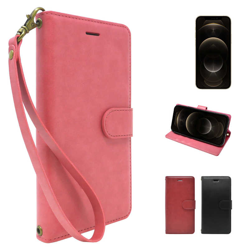 SHIZUKAWILL SHIZUKAWILL iPhone 12 Pro Max 手帳型 グレイスケース カメリアピンク APIP12PMSADR APIP12PMSADR
