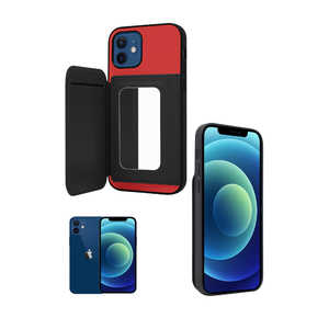 shizukawill iPhone 12 mini ミラーケース アイナ レッド×ブラック APIP12AYRB