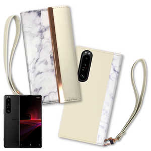 shizukawill Xperia 1 iii 手帳型 アイファンデ ストラップホール付 ケース ホワイト SOX1M3CAWH