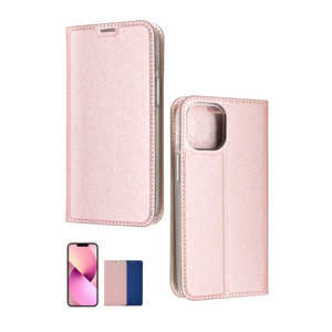 SHIZUKAWILL iPhone13 mini スリム 手帳型 スマホケース Rose Pink ピンク色 APIP13MSLROPI