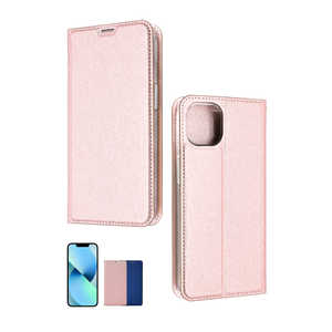 SHIZUKAWILL iPhone13 スリム 手帳型 スマホケース Rose Pink ピンク色 1個入り APIP13SLROPI