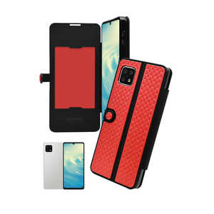 shizukawill AQUOS sense6s/sense6 手帳型 ケース 彩メッシュ レッド SHAQSE6MRE