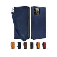 shizukawill iPhone13 Pro Max 手帳型 本革調ケース ネイビー