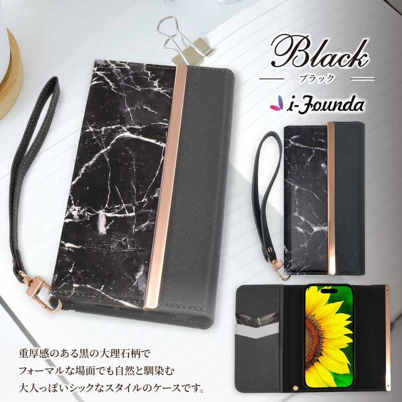 SHIZUKAWILL SHIZUKAWILL Xperia5 iii SO-53B SOG05 アイファンデ ストラップ付 手帳型 ケース ブラック SOX5M3CABK SOX5M3CABK
