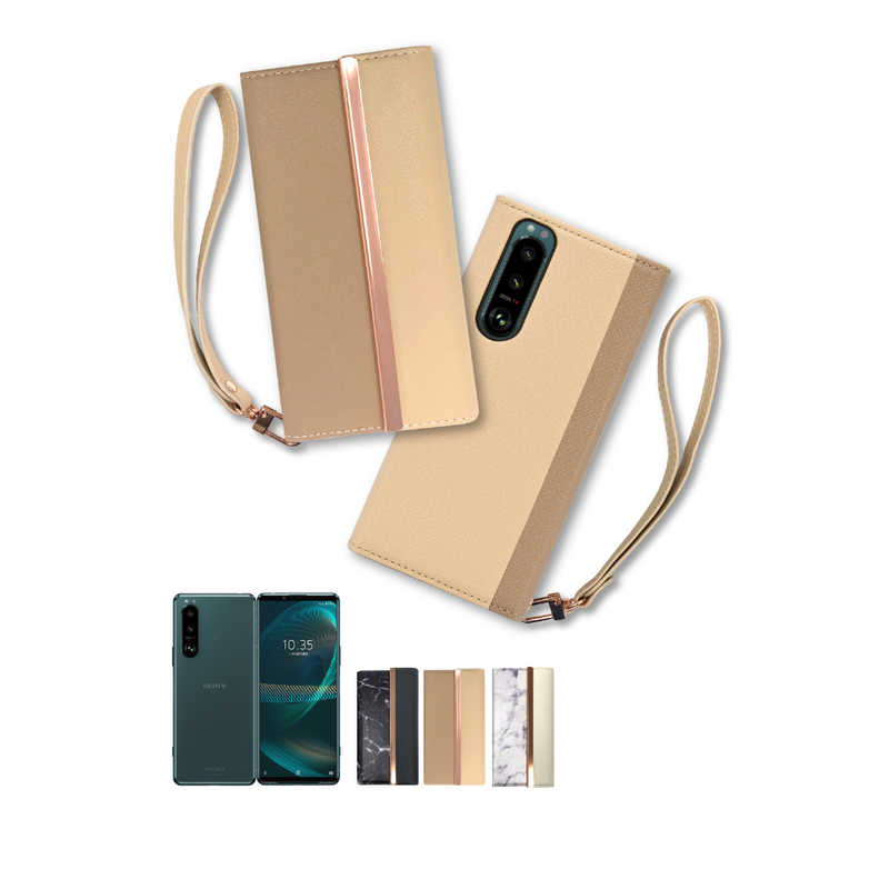 SHIZUKAWILL SHIZUKAWILL Xperia5 iii SO-53B SOG05 アイファンデ ストラップ付 手帳型 ケース キャメル SOX5M3CACB SOX5M3CACB