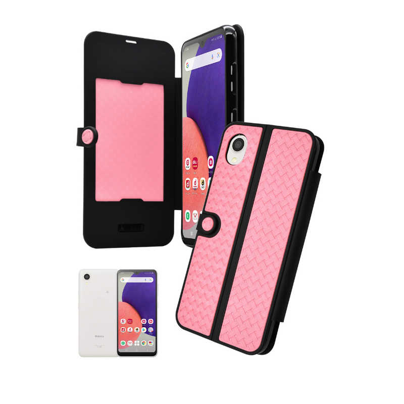 SHIZUKAWILL SHIZUKAWILL Galaxy A22 SC-56B 手帳型 サイメッシュ Shizukawill ピンク SAGAA22MPI SAGAA22MPI