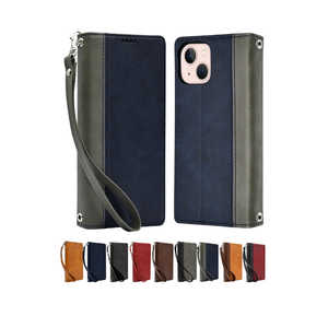 SHIZUKAWILL iPhone 13 mini 手帳型 本革調 レザーケース Shizukawill NV×GY APIP13MBING SHIZUKAWILL iPhone 13 mini 手帳型 本革調 レザーケース Shizukawill NV×GY APIP13MBING