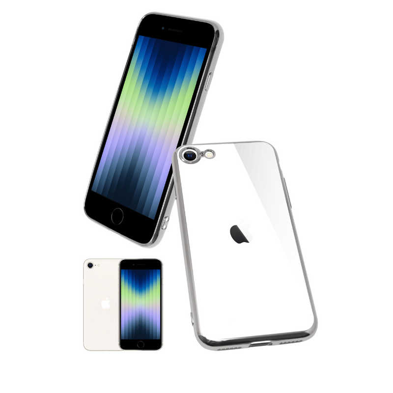 SHIZUKAWILL SHIZUKAWILL iPhone SE 第3世代/第2世代/8/7専用 サイドメッキ加工 TPU クリアケース APIPSE2CLSR APIPSE2CLSR
