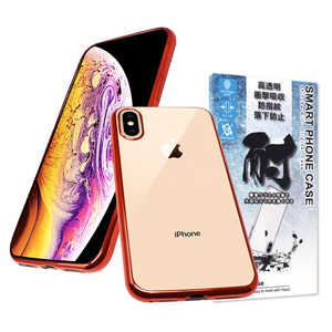 SHIZUKAWILL iPhone XS/X サイドメッキ加工 TPU クリアケース レッド×クリア APIPXSCLRE