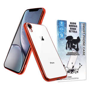 SHIZUKAWILL iPhone XR サイドメッキ加工 TPU クリアケース レッド×クリア APIPXRCLRE
