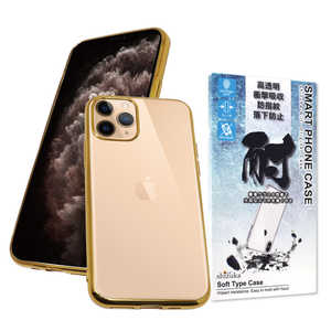 SHIZUKAWILL iPhone 11 Pro サイドメッキ加工 TPU クリアケース ゴールド×クリア APIP11PCLGD