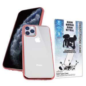 shizukawill iPhone 11 Pro サイドメッキ加工 TPU クリアケース ローズ×クリア APIP11PCLRO