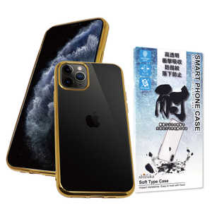 SHIZUKAWILL iPhone 11 Pro Max サイドメッキ加工 TPU クリアケース ゴールド×クリア APIP11PMCLGD