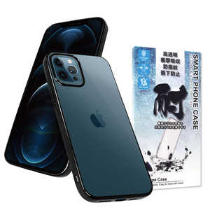 SHIZUKAWILL iPhone 12 Pro Max サイドメッキ加工 TPU クリアケース ブラック×クリア APIP12PMCLBK